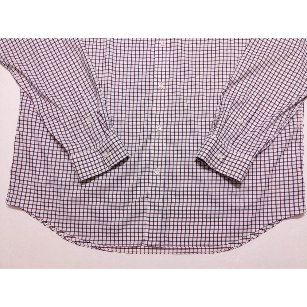 POLO RALPH LAUREN Performance Long Sleeve Button Shirt Red‎ Blue Checks XXL 2XL